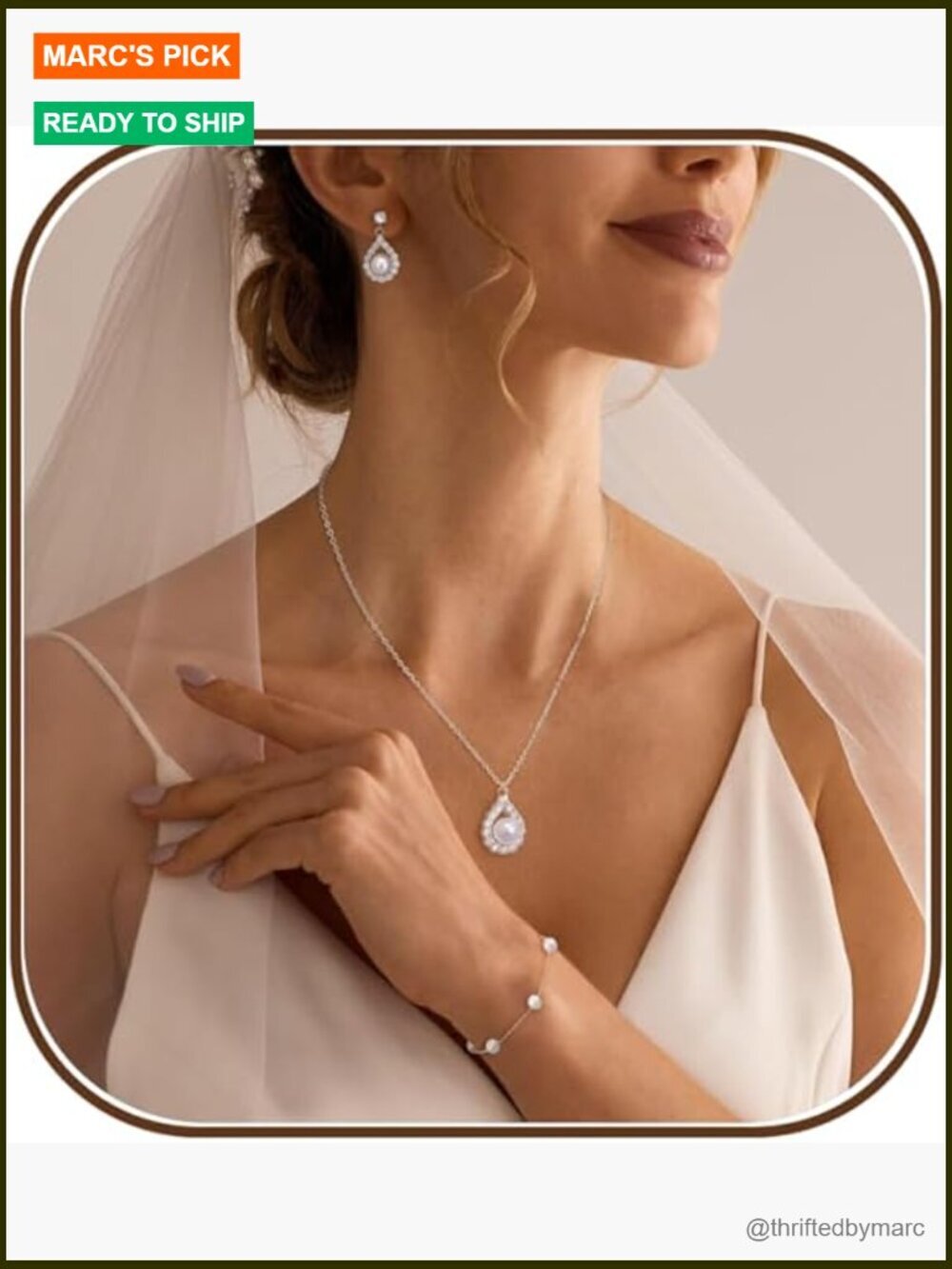 14k Gold Plated Pearl Earring Necklace Bracelet Set Bridal Jewelry Set Women